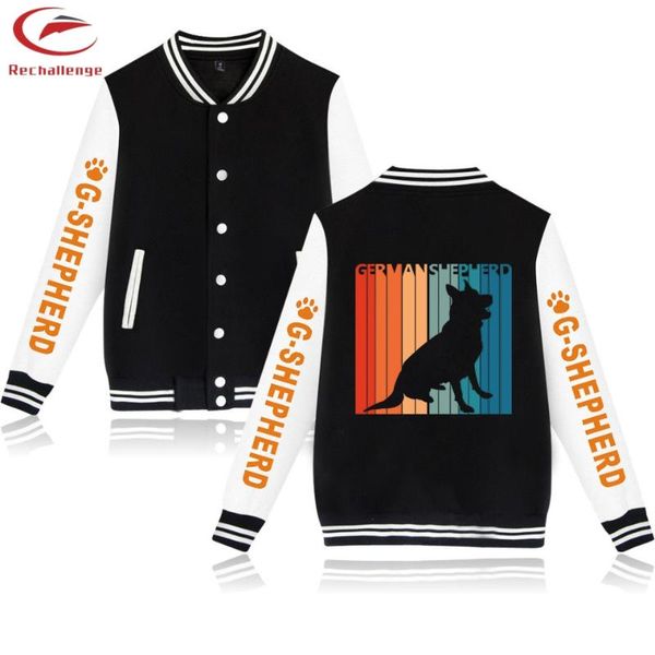

german shepherd jacket men's new print baseball uniform jacket german shepherd men's fashion baseball uniform trend, Black;brown