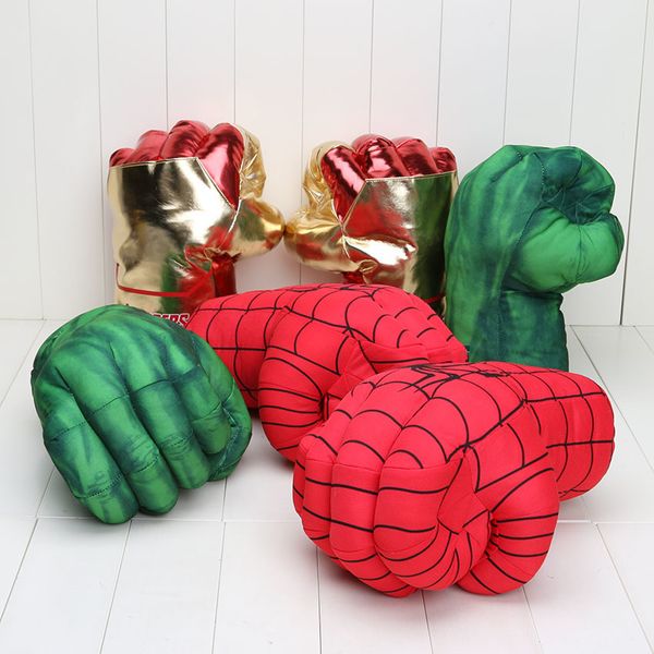 

incredible huge the avengers alliance hulk gloves smash hands +new cosplay spider man soft plush glove approx 10" 26cm j190508