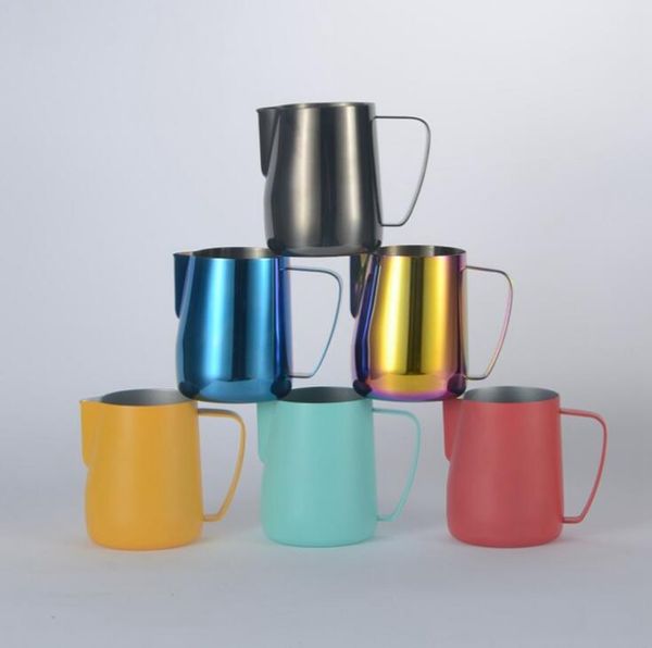 

new stainless steel milk frothing jug thick coffee milk foamer mugs italian latte art jug milk pitcher frother cup 600ml