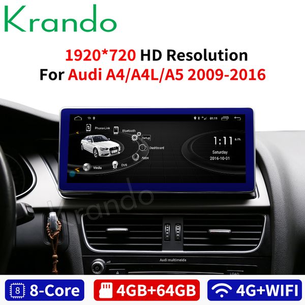 

krando android 8.1 8-ядерный автомобильный dvd радио аудио плеер gps навигация для a4 a4l a5 2009 2010 2011 2012 2013 2014 2015 2016