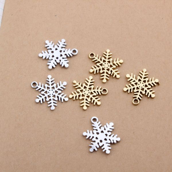 

10pcs/lot retroÂ silver/gold color plated snowflower winter pendant for jewelry making diy necklace bracelet christmanstree parts, Bronze;silver