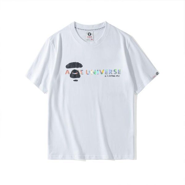 

мужская дизайнерская футболка высокое качество хлопка круглый вырез футболки aape мужчины женщины дизайнер письмо печати тройники, White;black