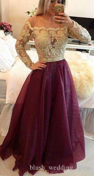 

burgundy sheer long sleeves lace prom dresses applique beaded beads sash backless long formal evening party gowns dh205, Black;red