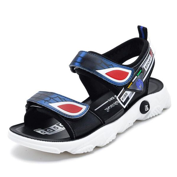 

2020 new children's sandals pu leather sandals for boys casual kids sport summer breathable shoes boys beach, Black;red