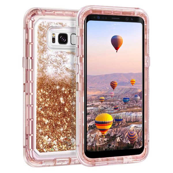 

for samsung s8 defender case luxury glitter liquid women case heavy duty shockproof full body protection cover for samsung galaxy s8 s8plus