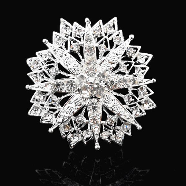 

low price luxurious crystal drill will flower brooch, Gray