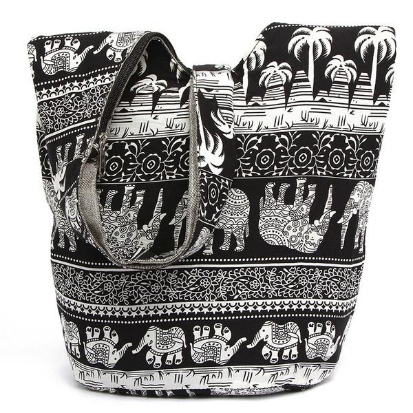 

vintage cotton shoulder bag bohemian style messenger bag elephant print crossbody