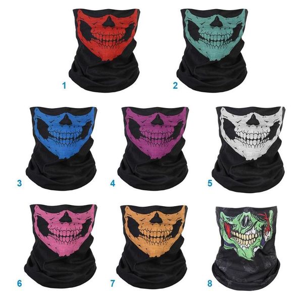 

cycling ski mask balaclava skull outdoor sports bike bicycle skateboard motorcycle ghost riding hat protect full face mask, Black