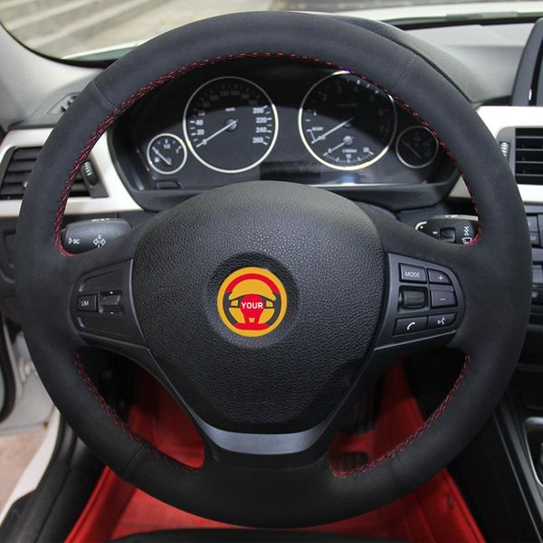 

black suede car steering wheel cover for f30 316i 320i 328i
