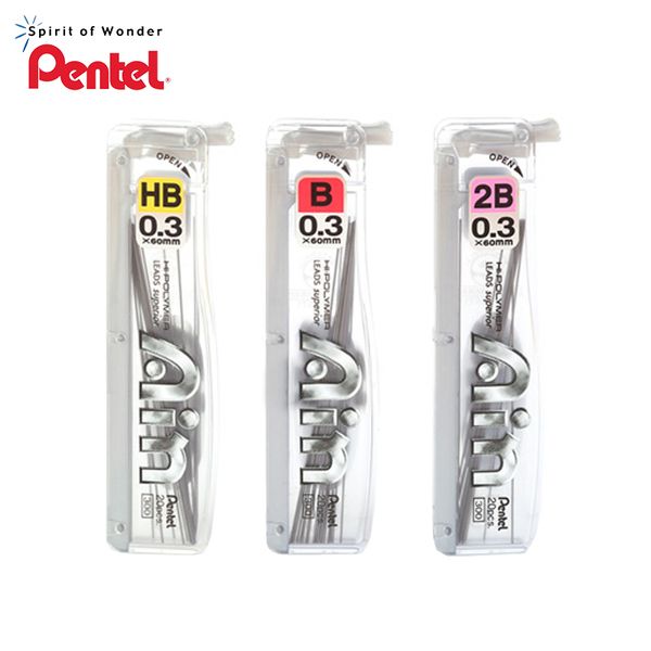 

2019 pentel c253 ain hi-polymer 0.3 mm refill leads for mechanical pencil super hard pencil refills japan hb ,2b ,b, Blue;orange