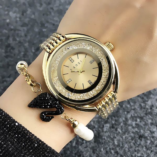 

Мода стиль Марка Кварцевые наручные часы для женщин девушки с циферблата металла