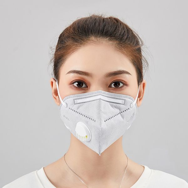 

dhl ready folding face mask with breathing valve anti-dust respirator face masks with self-priming filter in single bags