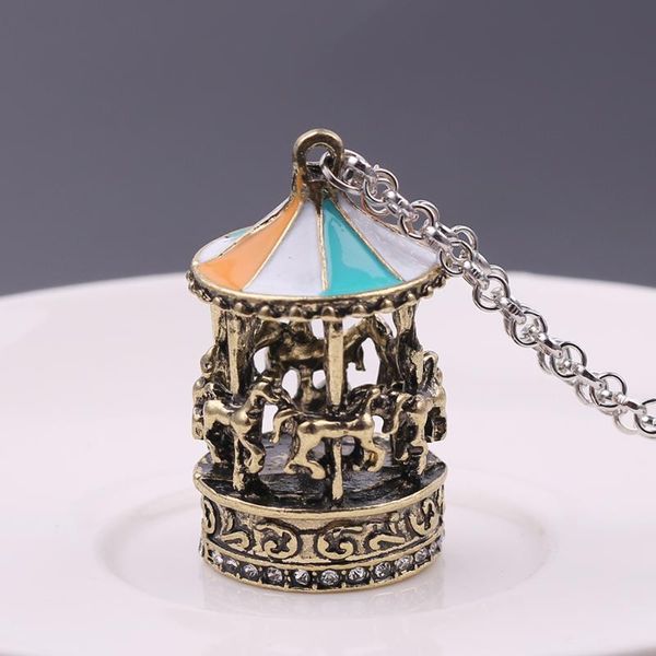 

винажна мода 3d мали carousel оѬм ожеѬеле подвеки милой оаѬование лоад жен, Silver