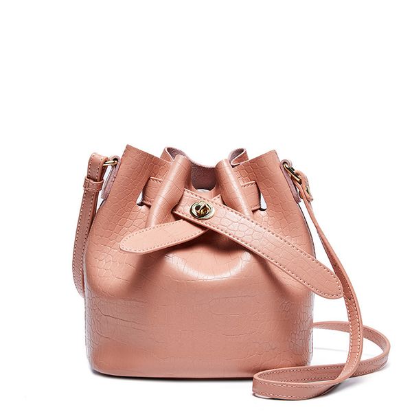 

2020 new women bag leather bucket bag alligator cross-body shoulder lady messenger bolsa sac