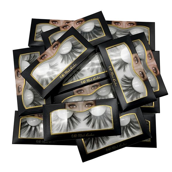 

false eyelashes 6d 25mm imitation mink hair private label wholesale naturally thick lengthen