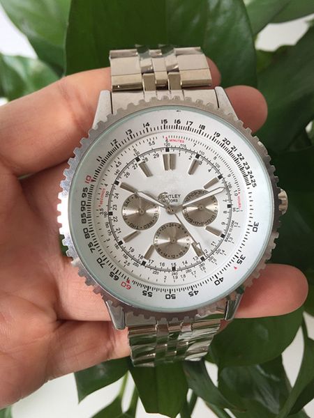 

2019 new bling brand automatic men 039 mechanical wri twatch navitimer white dial tainle teel 1884 fa hion male watch watche