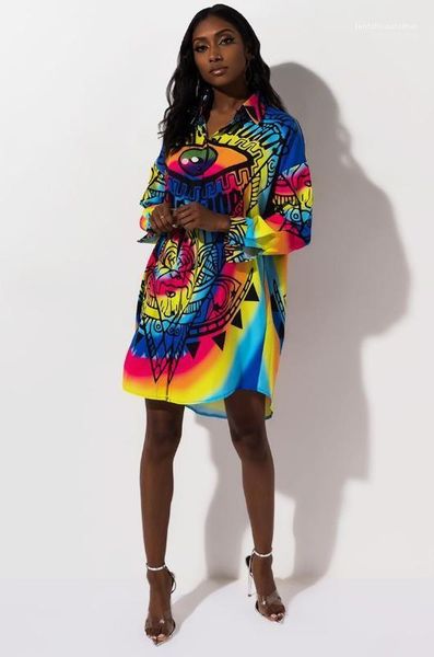 

lapel neck long sleeve womens shirts fashion ladies casual clothing eyes print cardigan womens deisgner blouses, White