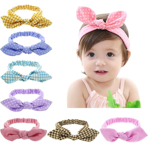 

rabbit ear headbands headwear bow elastic knot baby hair accessories children infant girls head bands wholesale, Slivery;white