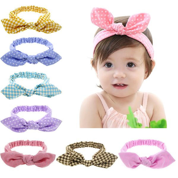 Orelha de coelho headbands headwear laço elástico nó de cabelo bebê acessórios crianças infantil meninas cabeça bandas atacado