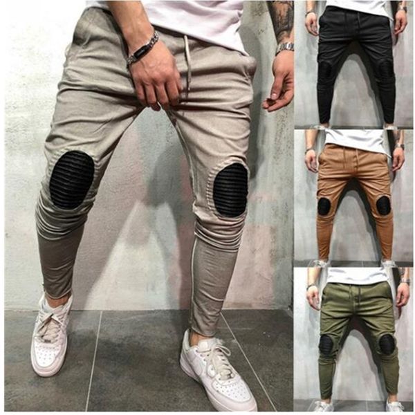 

autumn men pants hip hop pants casual track pantsharem joggers male trousers mens cargo skinny fit sweatpants, Black