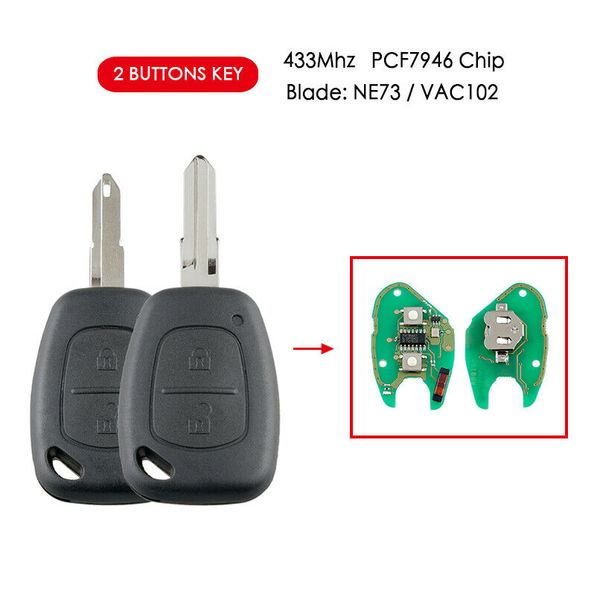 

car remote key for vivaro movano traffic master kangoo pcf7946 433mhz