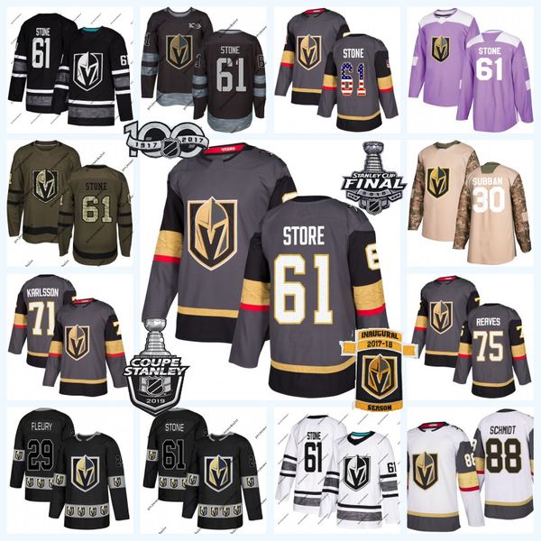 

61 Mark Stone Vegas Golden Knights Fleury Reaves Tuch Schmidt Karlsson Reilly Smith Marchessault Pacioretty Haula McNabb All Stlye Jersey