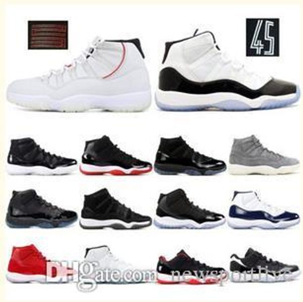 

aair 6 jordan 1 concord high 45 11 xi 11s cap and gown prm heiress gym retro chicago platinum tint space jams men basketball shoes, Black;brown