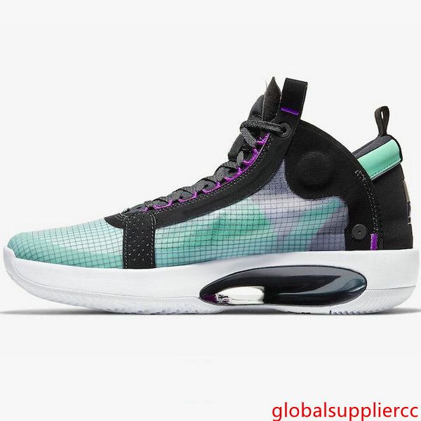 

новый jumpman xxxiv 34 обувь затмение синий пустоты зеленый белый черный красный mens basketball для мужчин высокое качество 34s спортивные