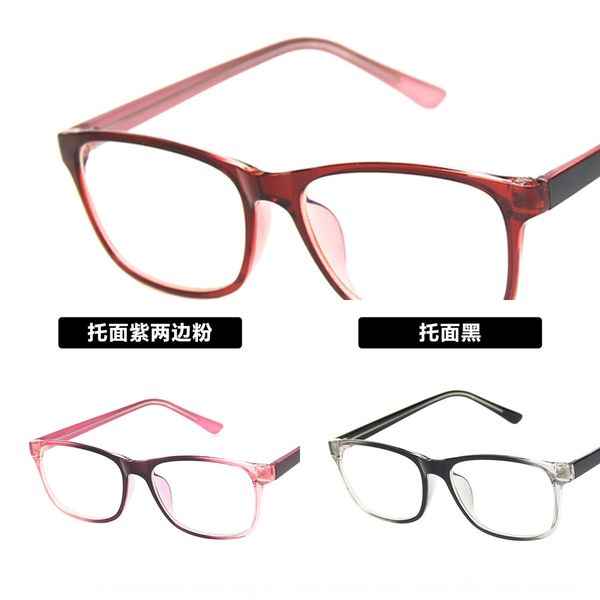 

square frame 2019tr frame propionic acid leg plug students can myopia glasses be equipped with myopia 9114 plain glasses, Silver