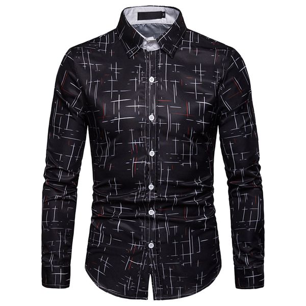 

business office shirts men long sleeve lattice loose casual clothes large size for males blouse camisa social shirts /pt, White;black