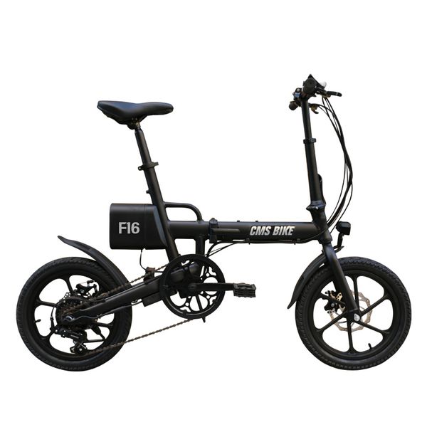 

16 inch portable folding moped electric bike with 250w brushless motor, Silver;blue