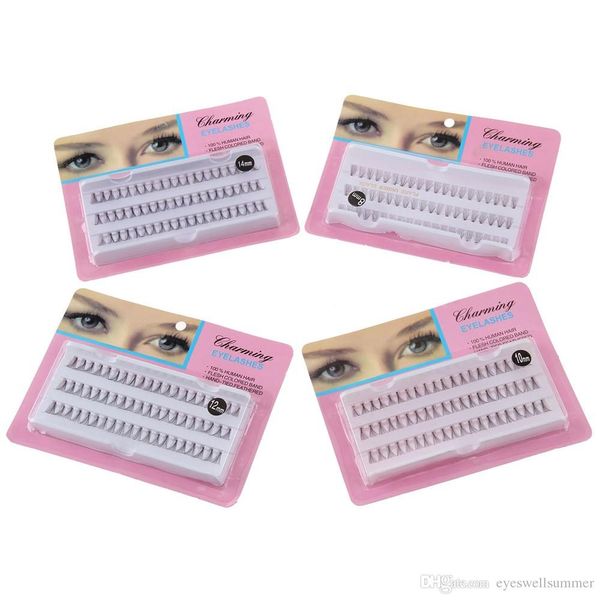 

individual lashes semi hand made black false eyelash natural long cluster extension set makeup 8mm 10mm 12mm 14mm