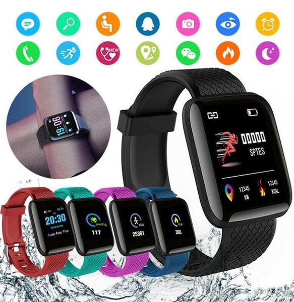 

116plus цветной экран фитнес tracker спорт смарт браслеты шагомер сердечного ритма артериального давления монитор работоспособности d13 смар