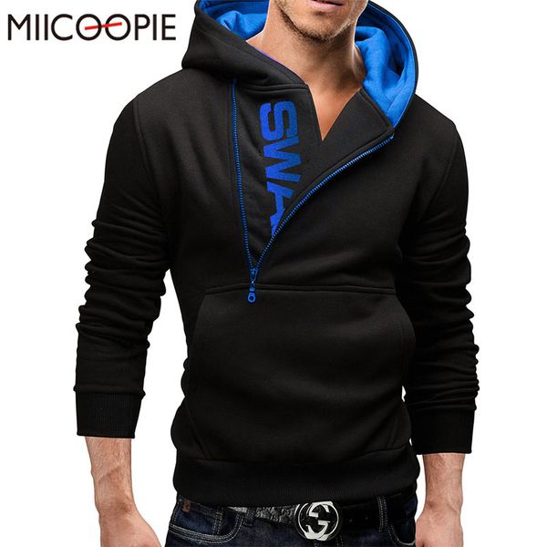 

2019 spring fashion tracksuit sweatshirt men's warm collar cap long sleeves pullover hoody sports sweatshirts hoodies men, Black