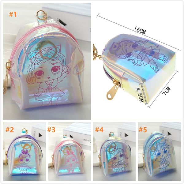 

Lol doll la er coin pur e cartoon mini wallet pvc head et key bag zipper backpack lol cartoon acce orie