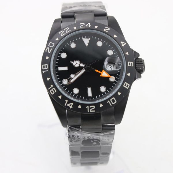 

2019 hot sale men's 40MM GMT YACHMASTER Full Black DAY-DATE Mens Watches Automatic Mechanical Watch Wristwatch FREE SHIPPING
