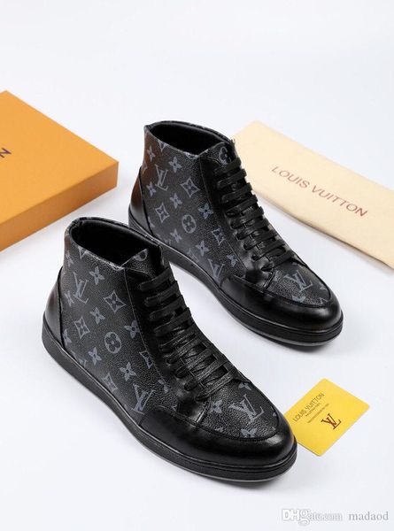 

18ss mens canvas trend breathable high to help youth casual shoes tenis masculino adulto zapatos de hombre mens shoes sneaker yyy10, Black