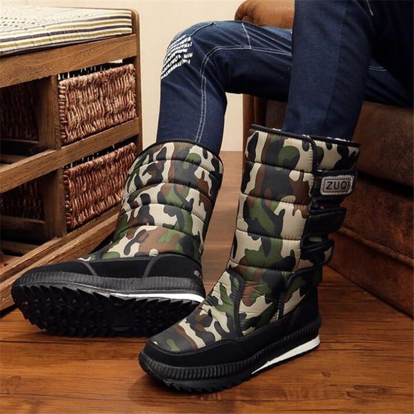 

new snow boots men's winter shoes warm snow shoes black fashion non-slip wear-resistant design men's warm boots