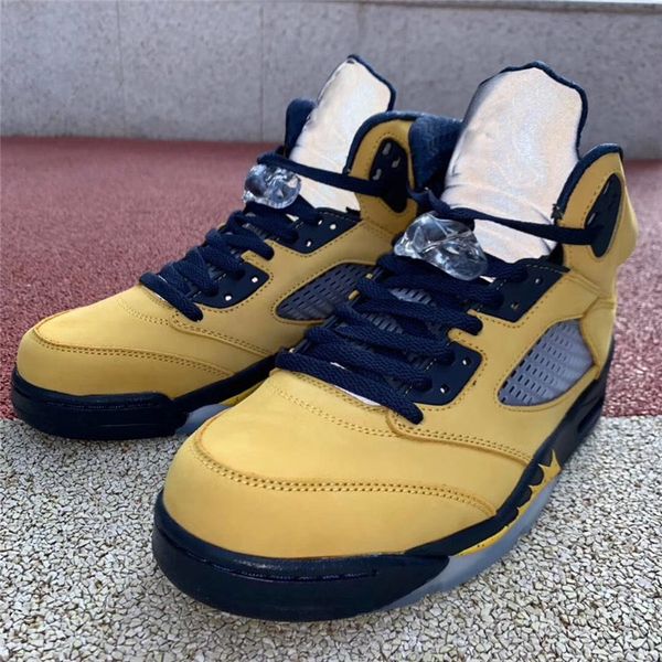 

2019 authentic 5 sp michigan inspire reflective yellow college navy amarillo 5s mens outdoor shoes cq9541-704 sneakers