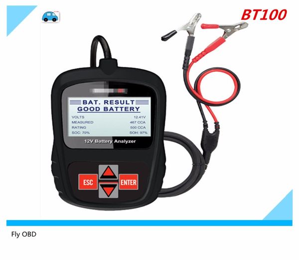 

2017 new arrival bt100 12v car battery tester for flooded, agm, gel bt 100 bt100 battery analyzer cca ing