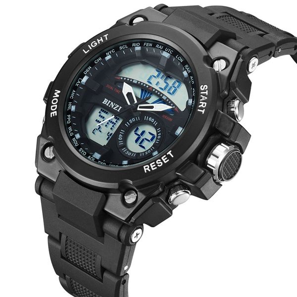 

sports mens watches binzi led digital men watch silicone wrist watch electronic army alarm clock xfcs outdoor, Slivery;brown