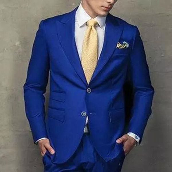 

new custom royal blue groom tuxedos two button peak lapel groomsmen man suit mens wedding suits (jacket+pants) 699, Black;gray