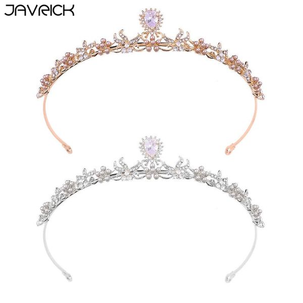 

bridal tiara rhinestones small crown wedding dress accessories etiquette jewelry women head hoop, Golden;white