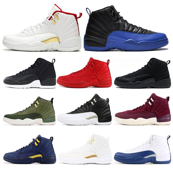 

2019 alel basketball shoes for mens 12s fiba game royal gym red flu game bordeaux playoff mens trainers sports sneaker size 7-13