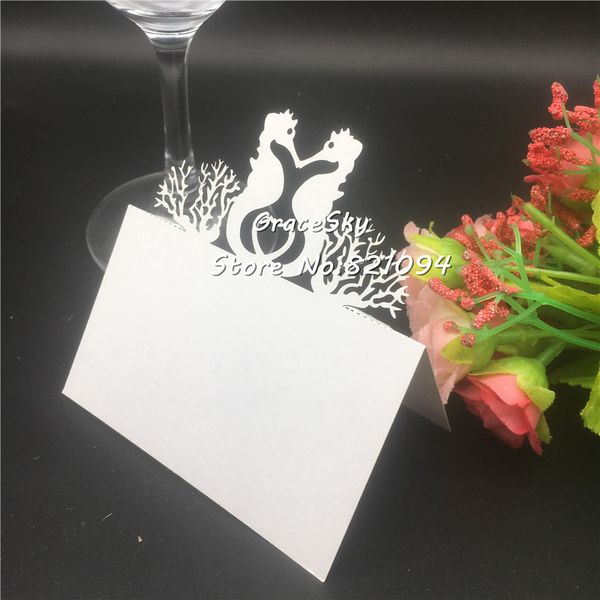 Laser Cut Sea Horse Wedding Invitation Table Cards Birthday Party