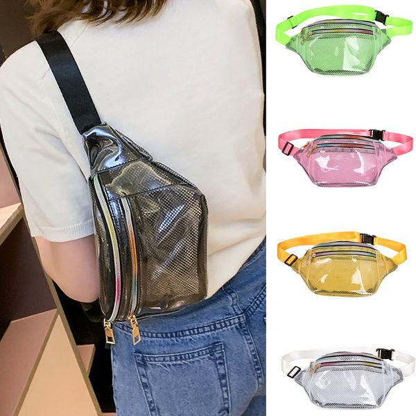 

xiniu fashion neutral wild transparent mesh pockets trend shoulder messenger bag daily shopping all-purpose clutch bag #0522