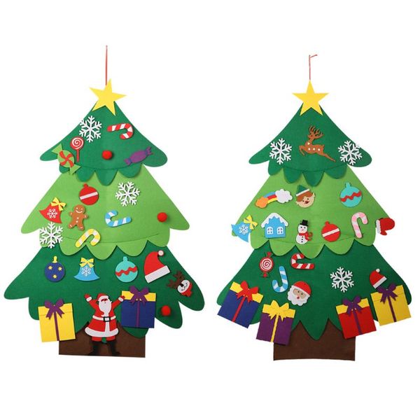 

diy non-woven christmas tree set wall hanging window chirdren xmas gifts for kids christmas decorations