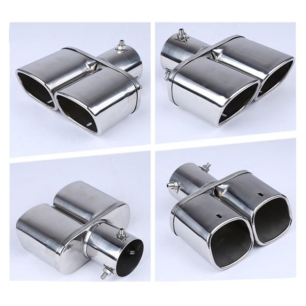 

dewtreetali new brand car auto round exhaust muffler tip stainless steel exhause 1 to 2 dual pipe