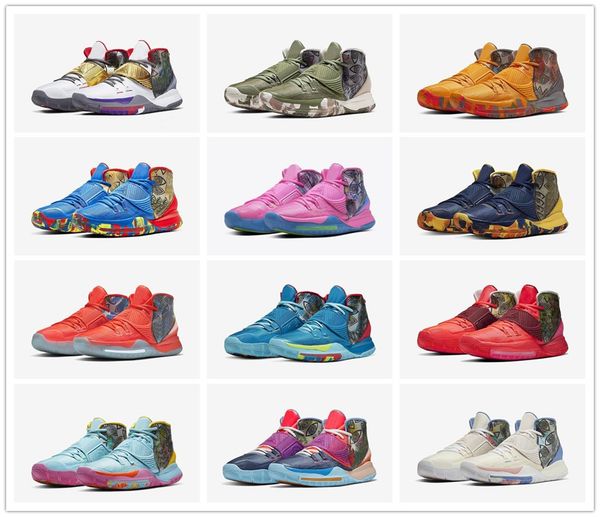 

оптовая kyrie6 6s обувь тройной черное золото красный mens basketball высокого качества ирвинг 5 кирие 6 graffiti спорт кроссовки размер 7-1