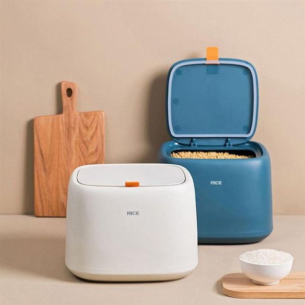 

household 10kg rice bucket plastic rice container moisture-proof insect-proof sealed grain storage bin for kitchen